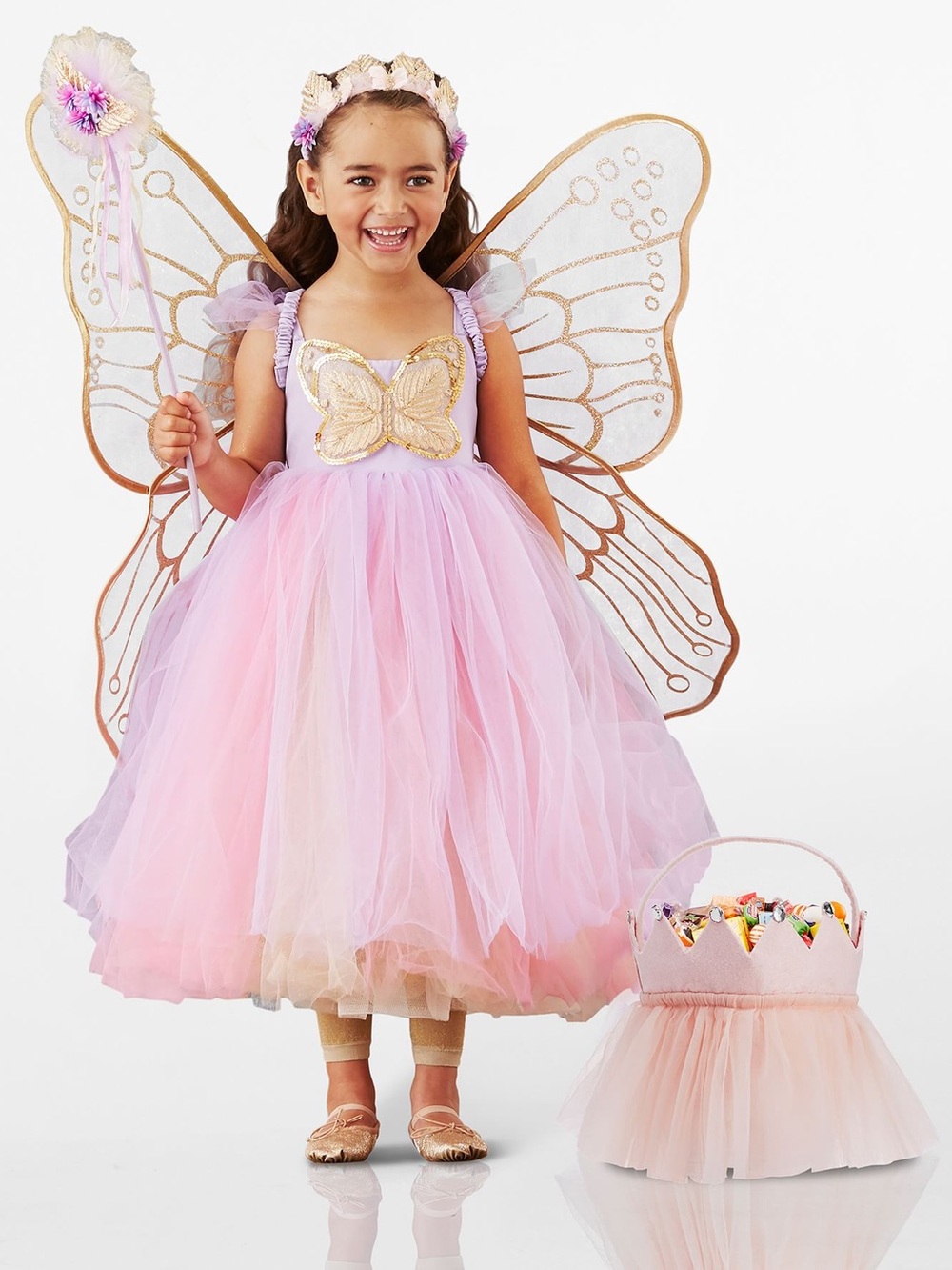 NWOT Pottery Barn Kids Lavender Butterfly Fairy Halloween Costume (Size 4-6)